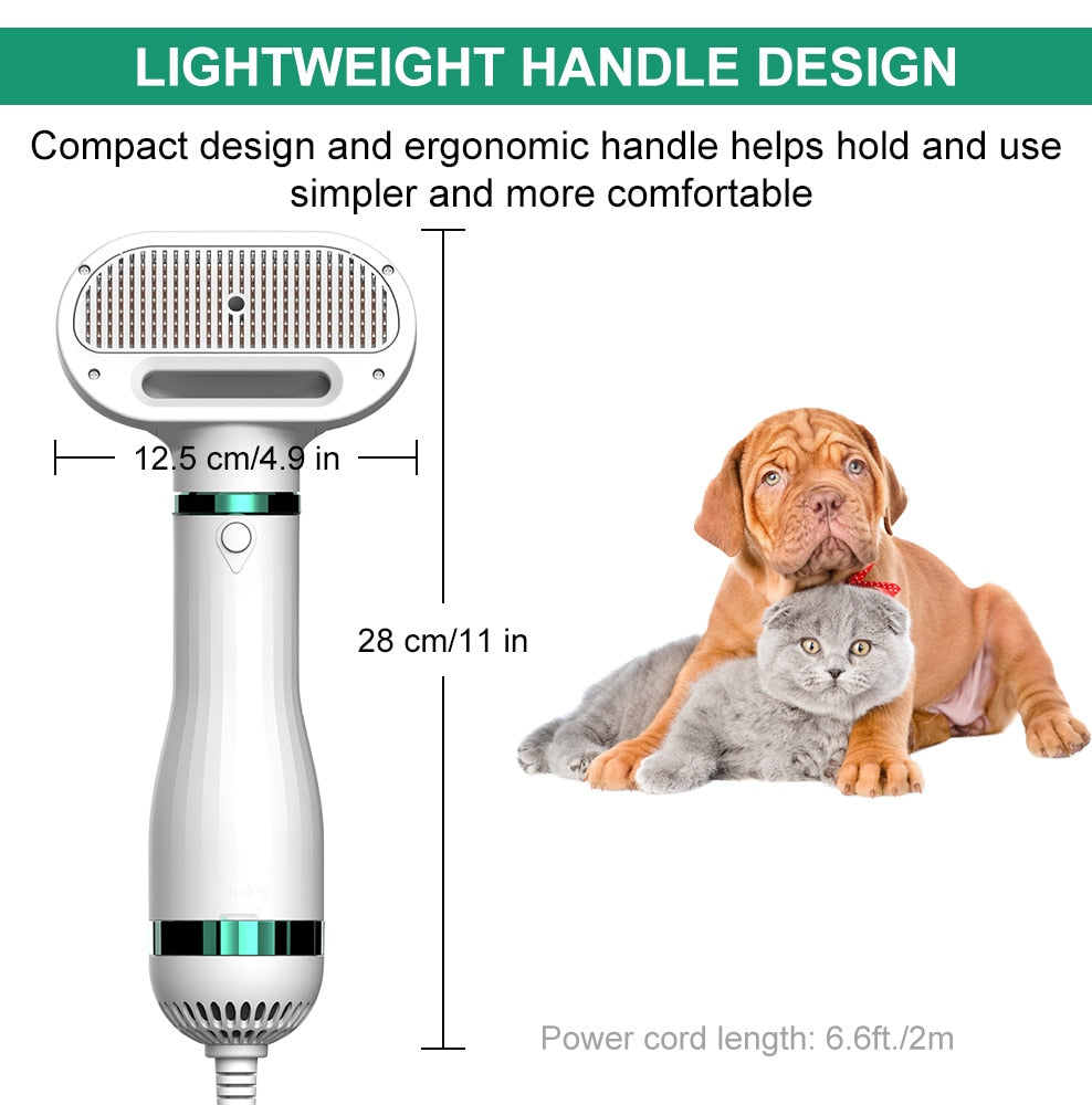 Dog Hair Dryer Pet Dryer Portable 2 in 1 Pet Grooming Hair Dryer And Comb Brush For Small and Medium Dogs and Cats new