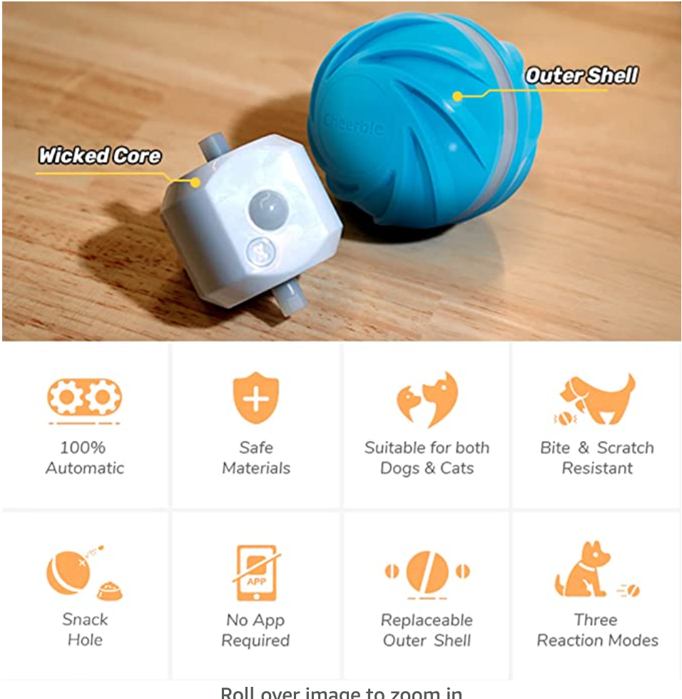 Cheerble Dog Ball Toy, Interactive Self-Propelling Ball